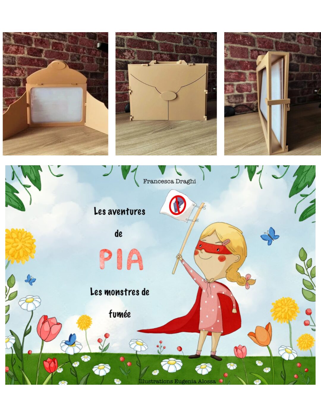 Butai kamishibai A4, livre : 'Les Aventures de Pia : les monstres de fumée'