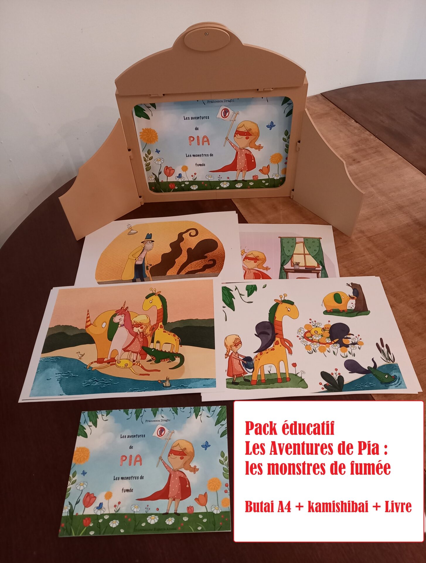 Butai kamishibai A4, livre : 'Les Aventures de Pia : les monstres de fumée' – Image 3